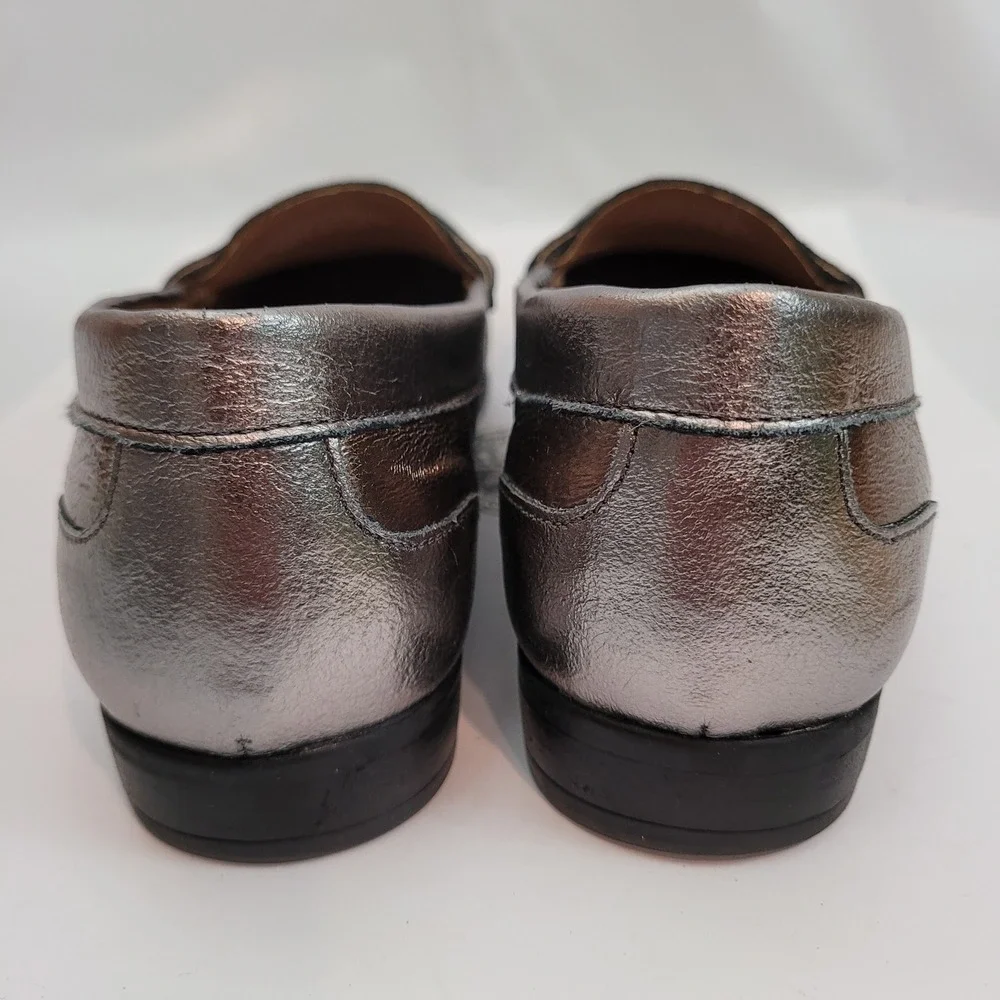Array Penny Loafer Womens 7.5N Metallic Bronze Leather Slip On 1185920 Gold